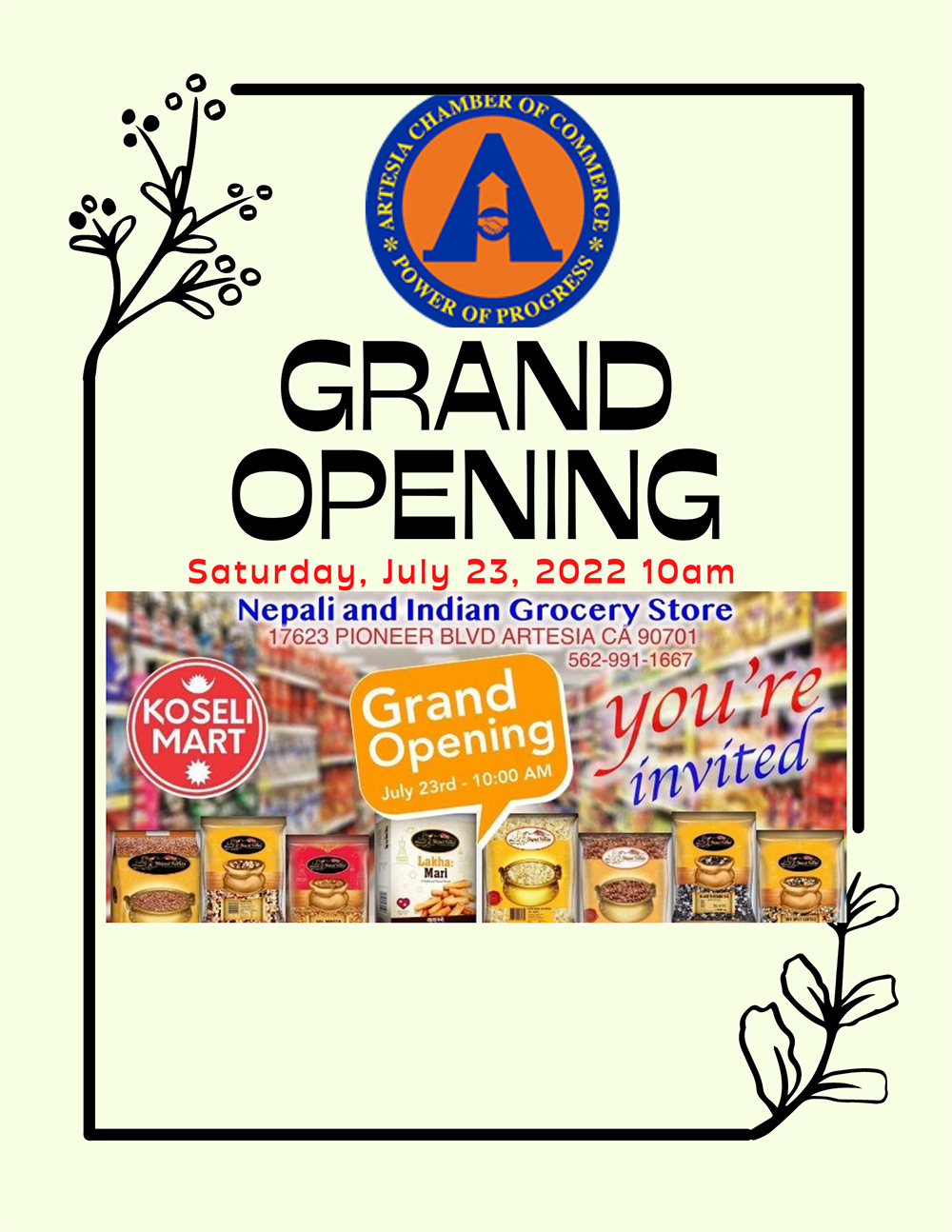 Grand Opening Nepali And Indian Grocery Store Artesia Chamber